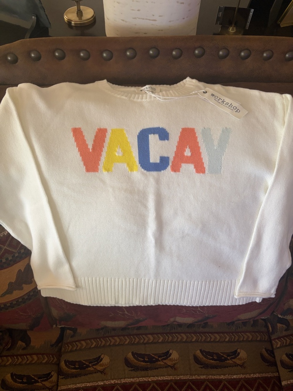 Workshop VACAY Vacation Sweater Size S NWT